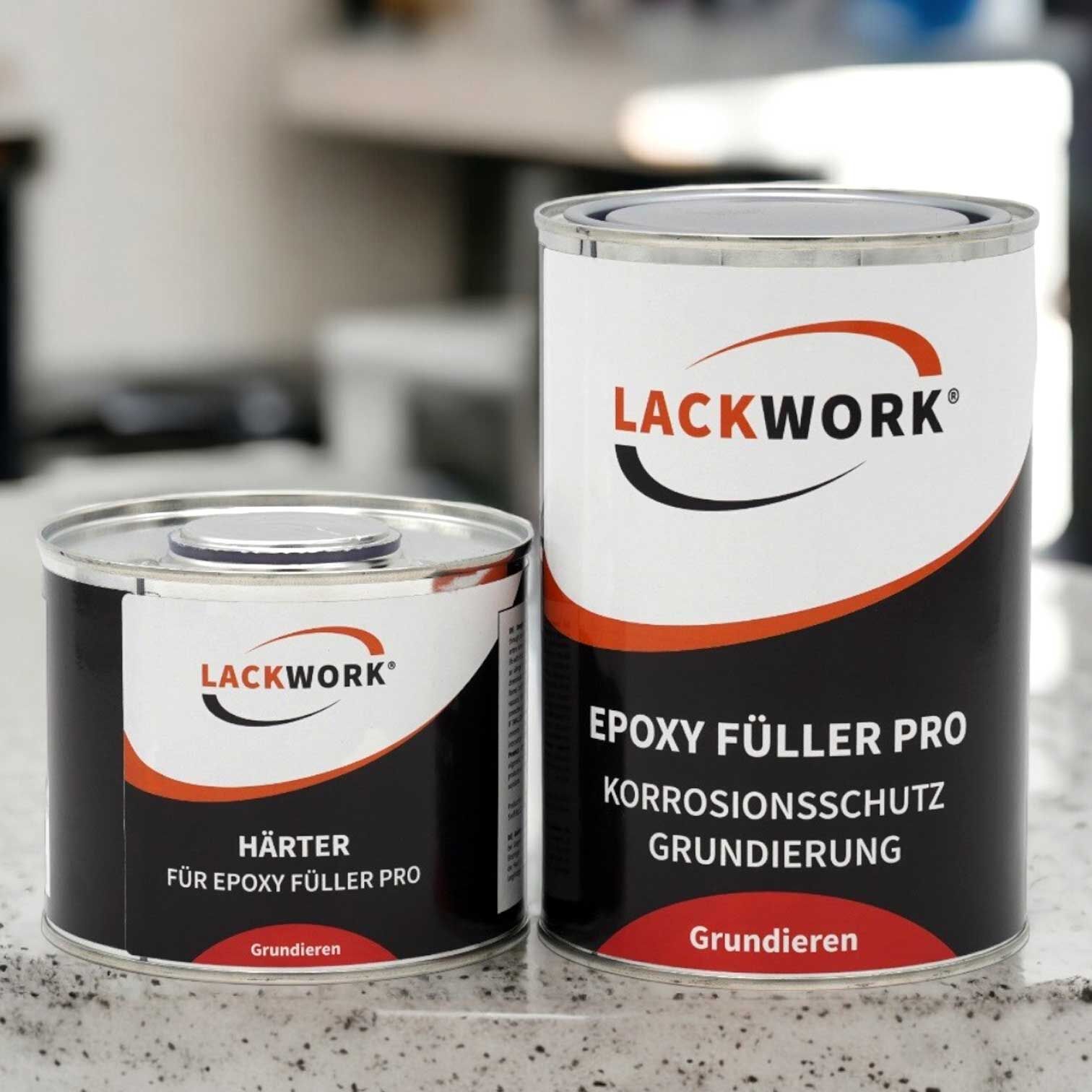LACKWORK Epoxy Füller Pro Korrosionsschutz Grundierung 1,5 L Set