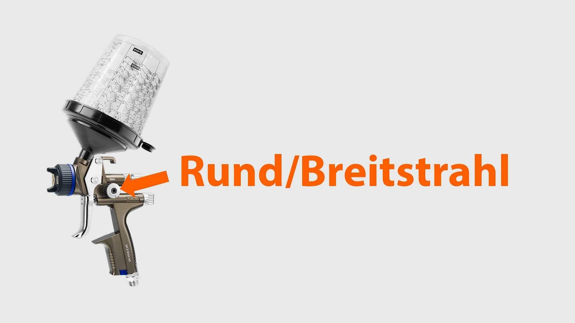 Lackierpistole SATA Rund- und Breitstrahl einstellen