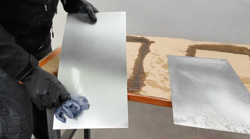 Zink mit Silikonentferner reinigen