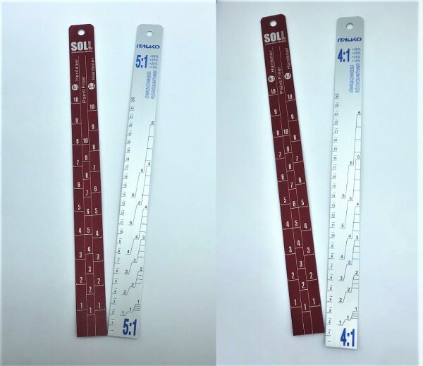 Rührstab Metall 35cm mit Skala 4:1, 5:1