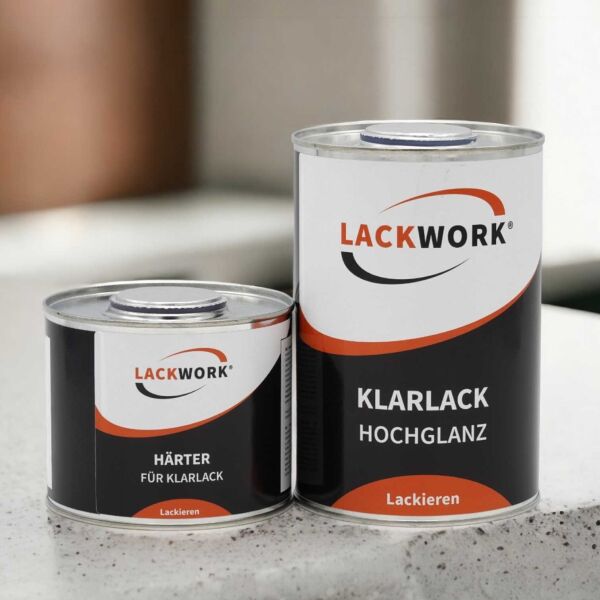 LACKWORK 2K Klarlack Hochglanz 1,5 L Set mit Härter