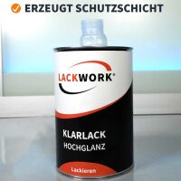 LACKWORK 2K Klarlack Hochglanz 1,5 L Set mit Härter