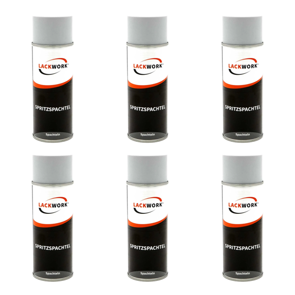 6x LACKWORK Spritzspachtel Sprühdose 400 ml