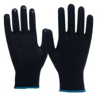 NITRAS Strickhandschuh mit PVC Noppen dunkelblau Gr. 8 /...