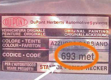 Fiat Farbplakette