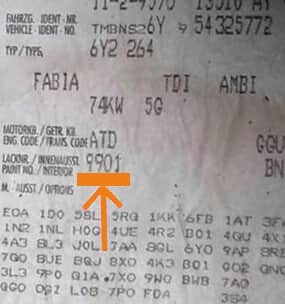Škoda Farbplakette